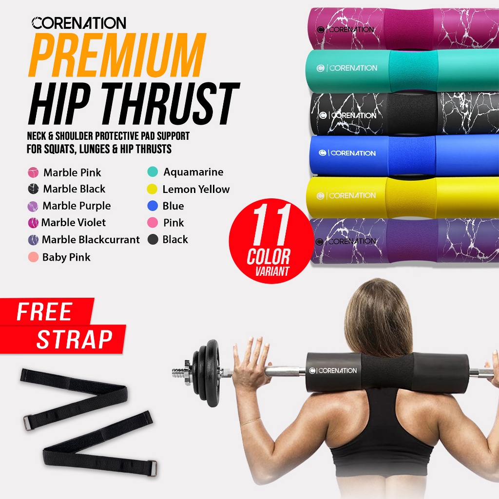CoreNation Active Hip Thrust Pad Hip Thrust Foam Barbell Pad Squat Pad Barbell Foam
