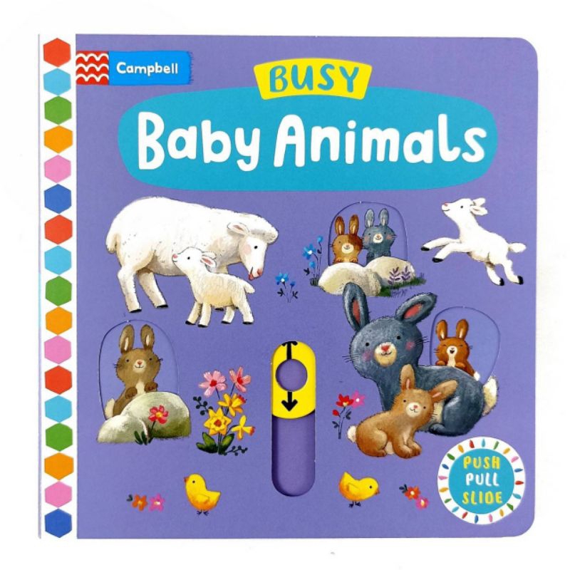 Campbell Busy Baby Animals Push Pull Slide Board Book