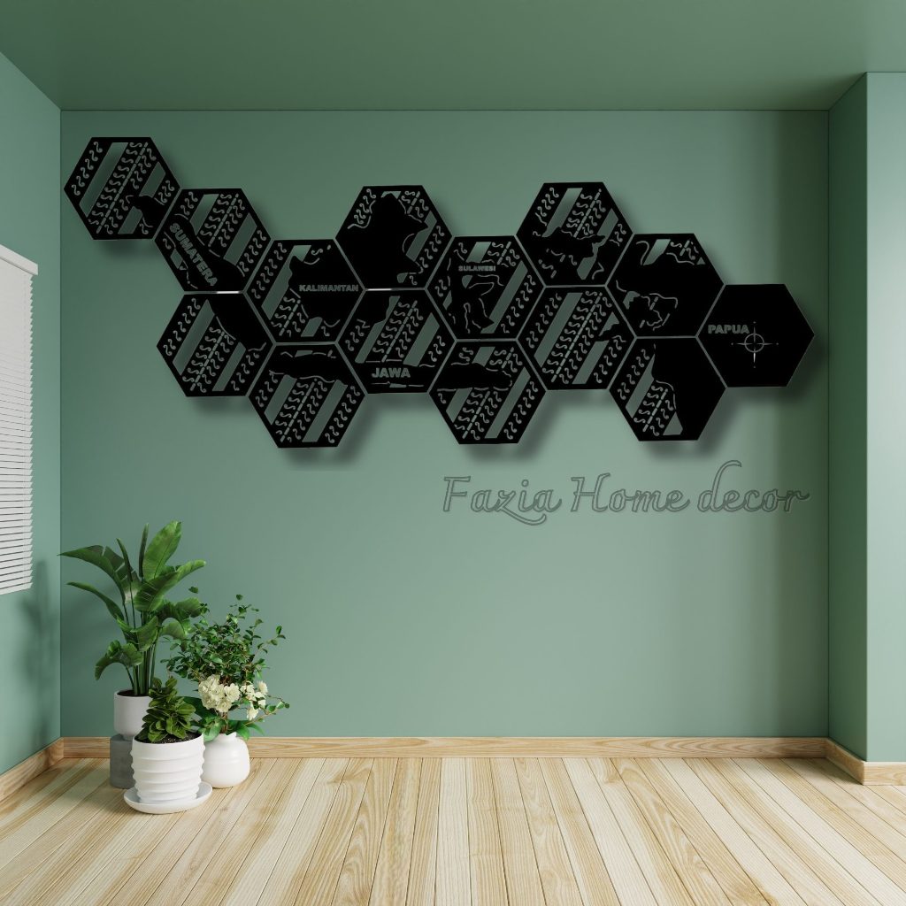 Cuci WAREHOUSE ขนาดใหญ่ขนาด 3D ไม้ CREATION Hexsagonal สัตว์ 1 ชุดไม้พาย 15 PANELS/ตกแต่งผนัง