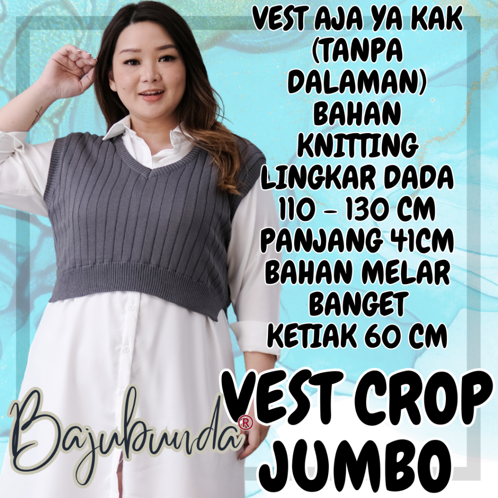 จัมโบ้ VEST/BIG SIZE VEST/Knitted VEST/ผู้หญิง VEST/JUMBO เสื้อผ้าผู้หญิง/CROP VEST