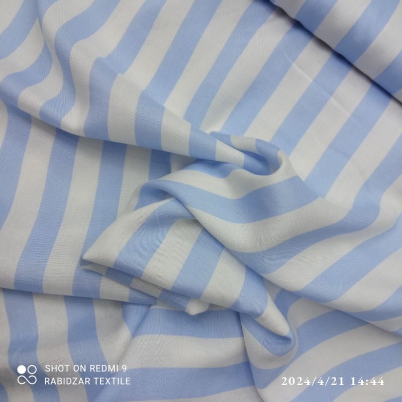 KATUN PREMIUM GARMENT ผ้าผ้าฝ้ายเรยอนนําเข้าพร้อมแถบเด็กสีฟ้า MOTIF