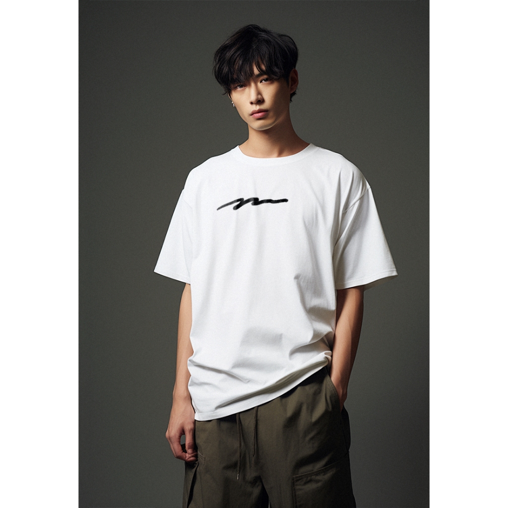 เสื้อยืดสีขาววันที่สามความงามขนาดใหญ่ MTN68 สีดํา MTN69