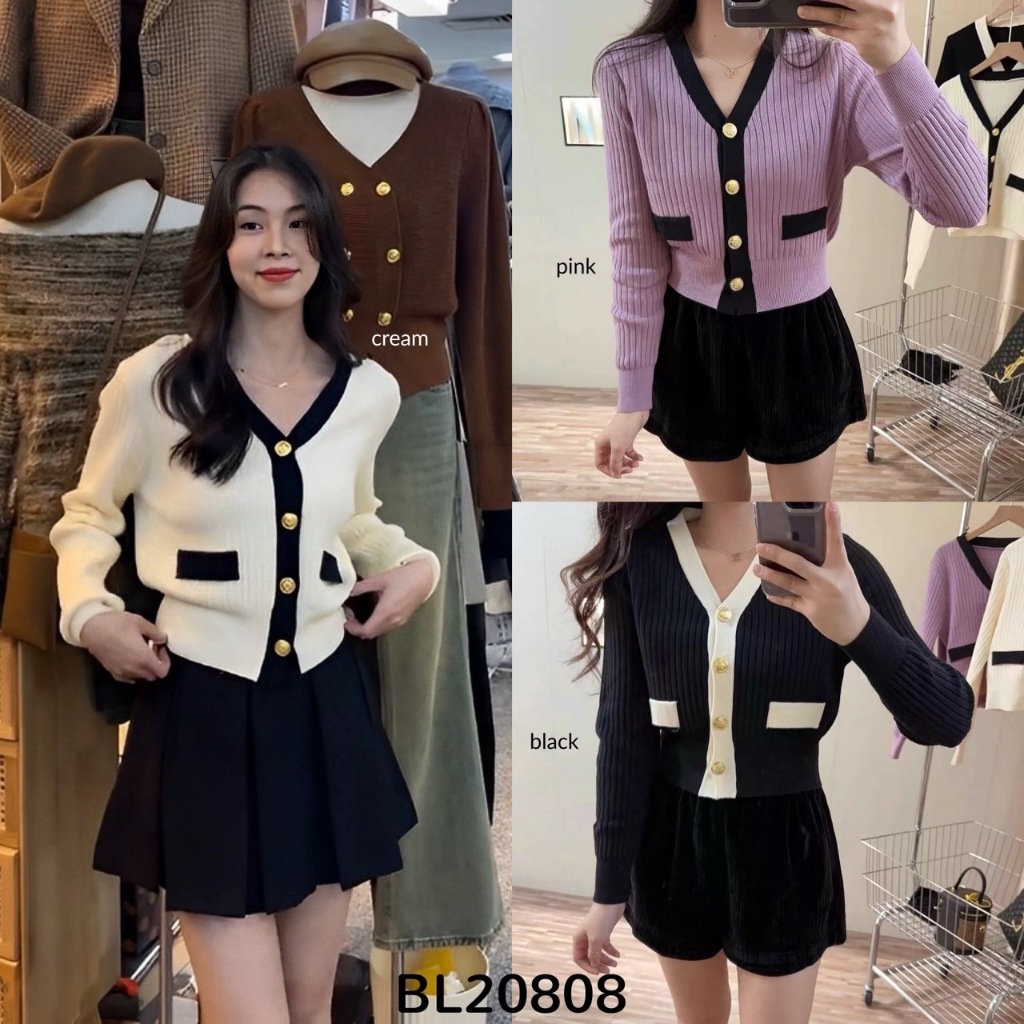 [FG] เสื้อถักขอบซี่โครง BL20808