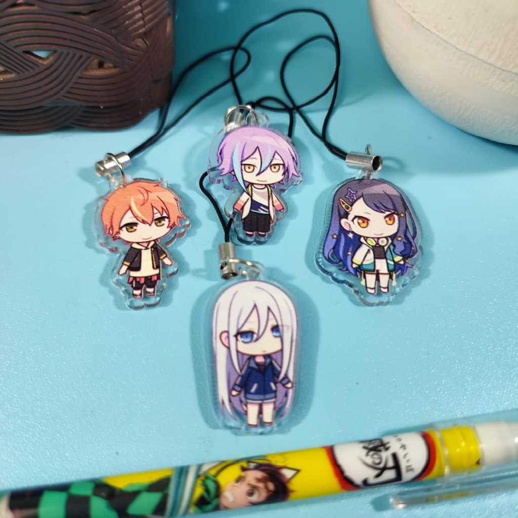 Gantungan พวงกุญแจอนิเมะโครงการ Sekai อะคริลิคใส - พวงกุญแจ Tsukasa - Ganci Miku - Akito
