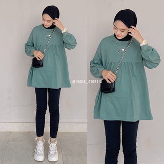 Lofi blouse bahan kaos premium by hagia | blouse kerut | atasan wanita