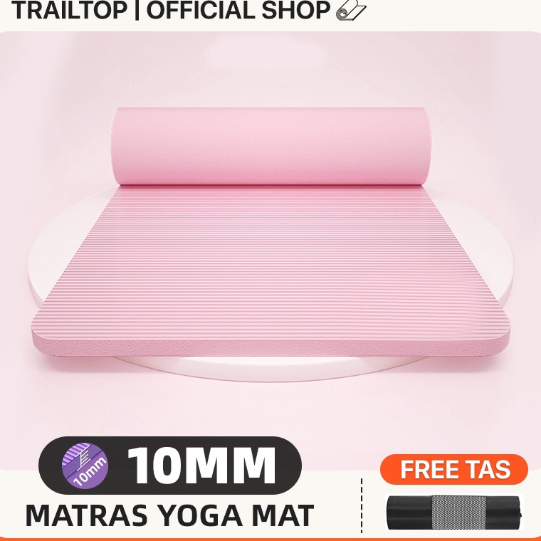 MOST DEMANDED READY TrailTop เสื่อโยคะ NBR กีฬาพร้อมกระเป๋า Anti Slip เสื่อโยคะพรมกีฬาหนา 1 มม.