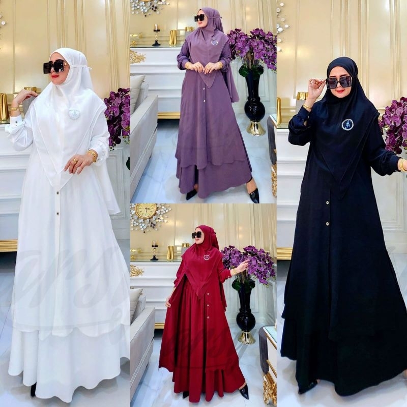 AJYAD SET UMROH BY ARSY (SKIRT + LONG TUNIC + BERGO)