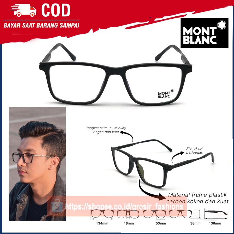 MONTBLANC กรอบแว่นตาผู้ชาย MB 0195 Smart Sporty Box MO0195
