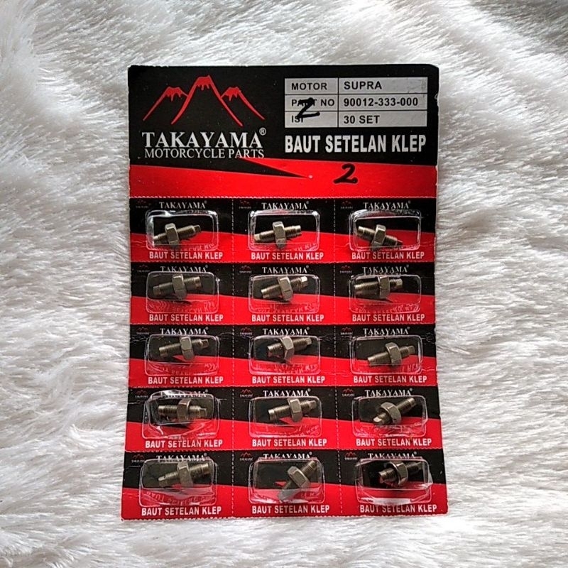 Supra gran karisma สลักเกลียวปรับวาล์ว 90012-333-000 ราคา 1 ชิ้นเดิม TAKAYAMA