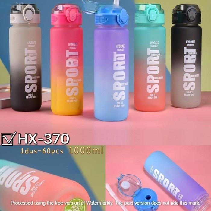 HX-370 Sport Rainbow Gradient Drinking Bottle 1Lt (Bonaus Sticker)