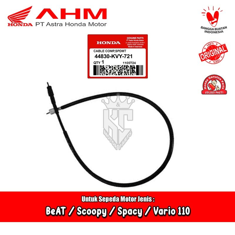 SPEEDO สายวัดความเร็ว KM Honda BeAT Scoopy Spacy Vario 110 คาร์บูเรเตอร์ Fi Original AHM 44830-KVY-7