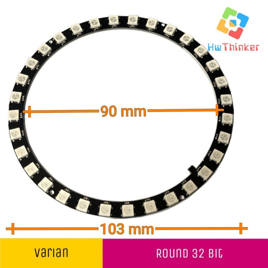 LED ทรงกลม RGB 32bit 32 บิต WS2812 WS2812B 5050 ไดร์เวอร์ในตัว Neopixel