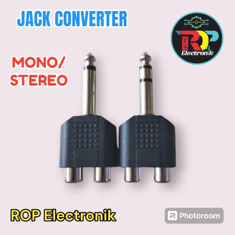 แจ็คแปลง AZAI STEREO/MONO เป็น 2 ฝาครอบ RCA พลาสติก