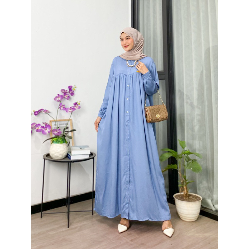 ZETERINDO - เสื้อผ้าเด็กผู้หญิง KIAH / Shakia Twill Gamis / MUSLIM เสื้อผ้าผู้หญิงสําหรับ TEENS, ปุ่