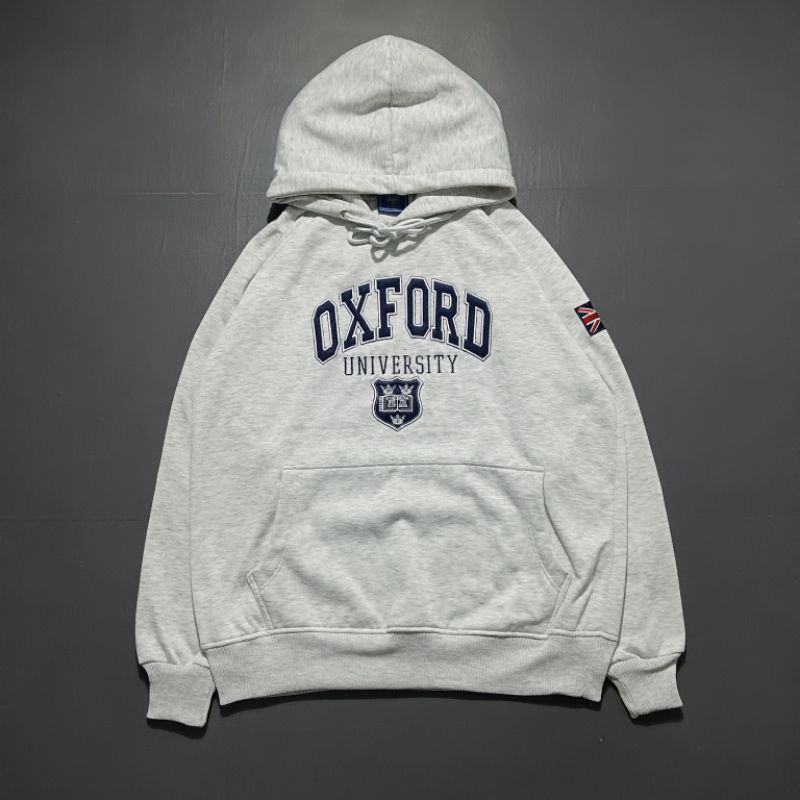 UNISEX OXFORD HOODIE EMBROID GREY