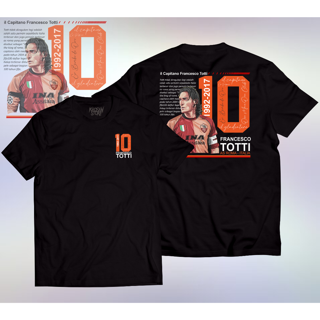 Totti As Roma เสื้อยืด Francesco Totti Il Capitano Legenda Roma