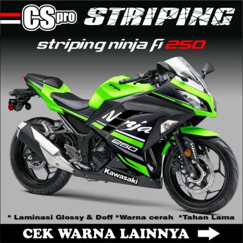 Kawasaki Ninja 250 Fi Old Striping Sticker / Old Ninja Fi 250 Decal Sticker / Stock Decals Motorcycl