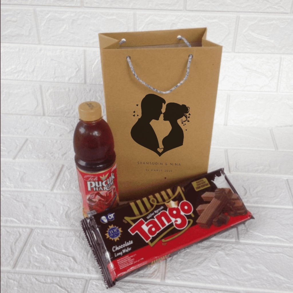 CUSTOM PAPERBAG WAFER SCREEN PRINTING GOLD/WHITE/BLACK UK 15X25 / CUSTOM PAPERBAG / PLAIN BROWN PAPE