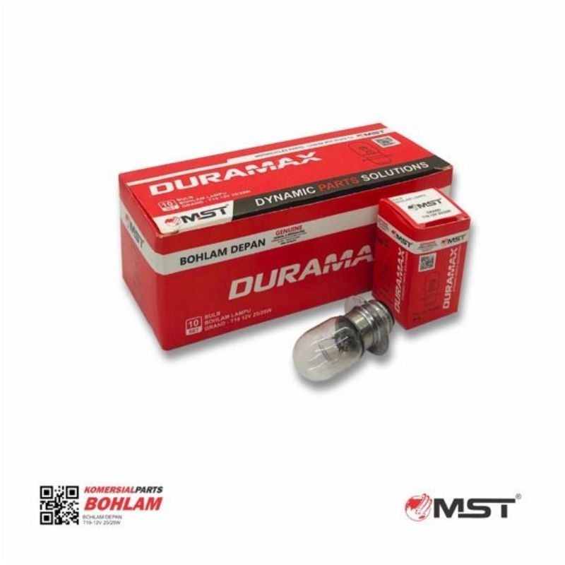 UNIVERSAL HEADLIGHT BULB K1 DURAMAX MST DOP BULB 25W BEBEK MATIC T19 M5 H6 BEAT VARIO