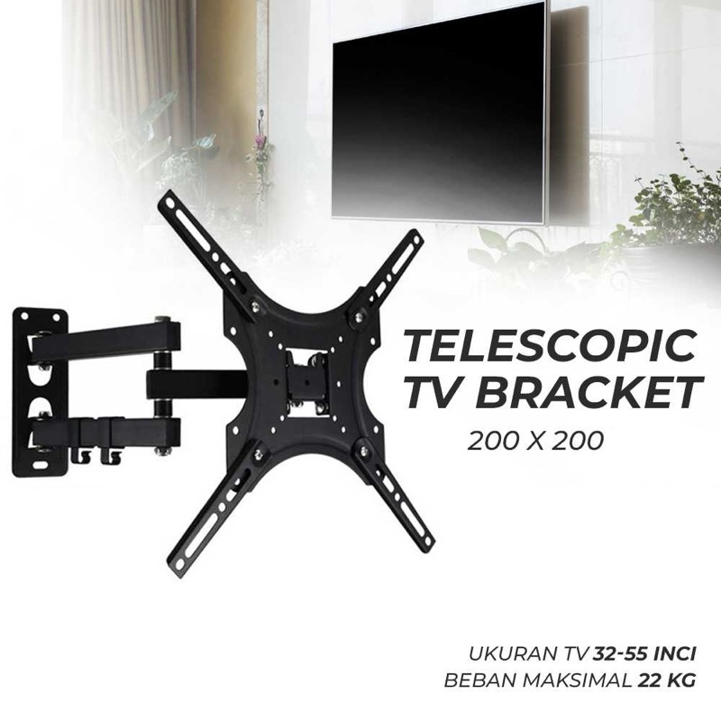 Led TV BRACKET/LC Telescopic 32 นิ ้ ว - 55 นิ ้ ว 200x200 Strong MAX Load 22กก
