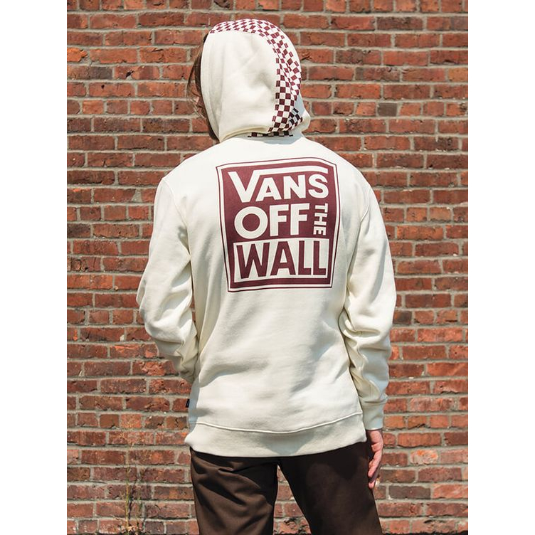 เสื้อกันหนาวมีฮู้ด vans crewneck vans off the wall โลโก้ใหญ่ คอลเลกชันลําลอง