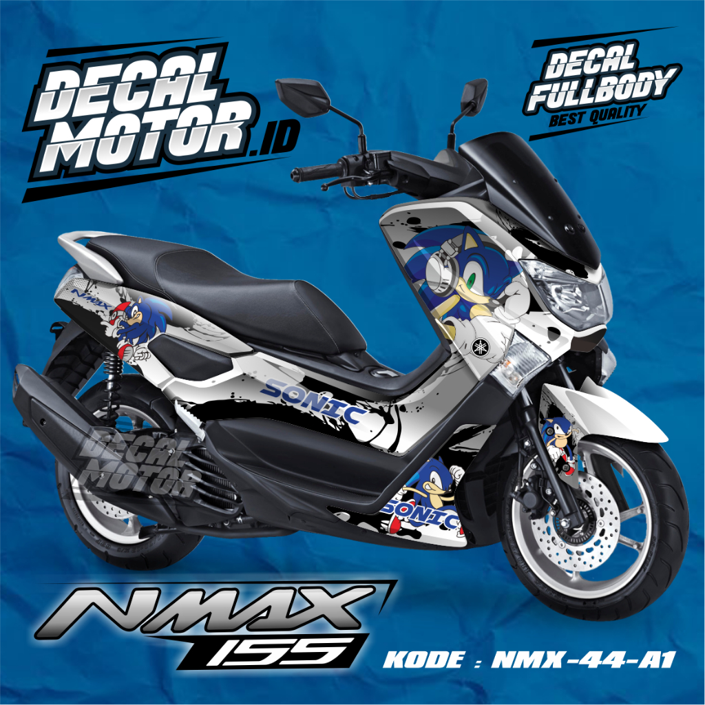 Fullbody Decal Sticker NMAX OLD 150 155 2016-2019 Custom Simple Sonic Motif - NMX