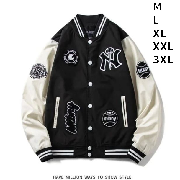 MLB NY BASEBALL VARSITY JACKET M - 3XL BASEBALL KOREAN FASHION - ADULTS KIDS VARSITY JACKET