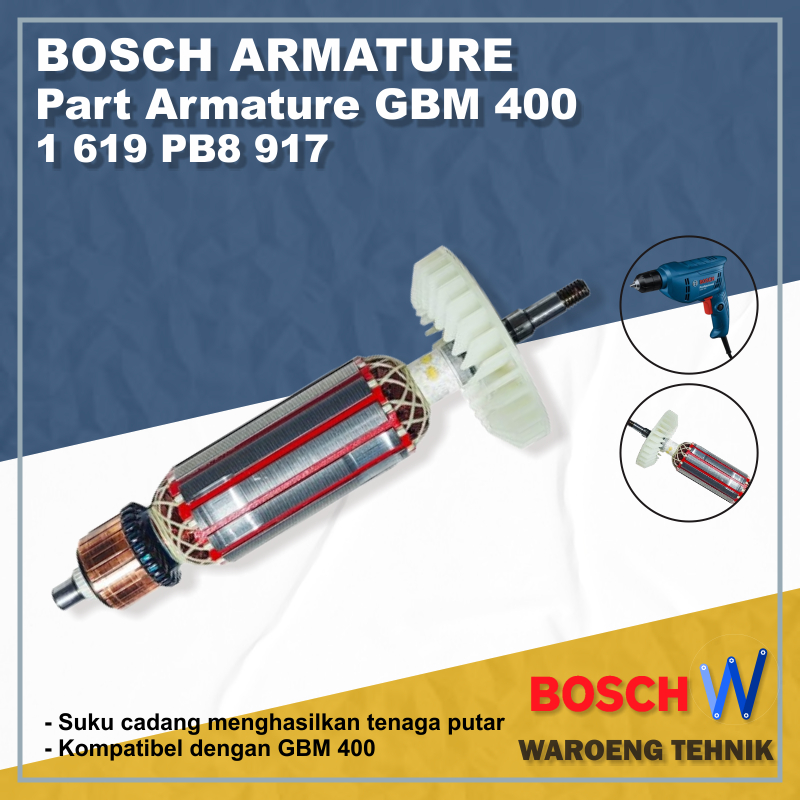 Armature BOSCH Part GBM 400 - Armature Armature Rotor GBM 400 1619PB8917 Armature