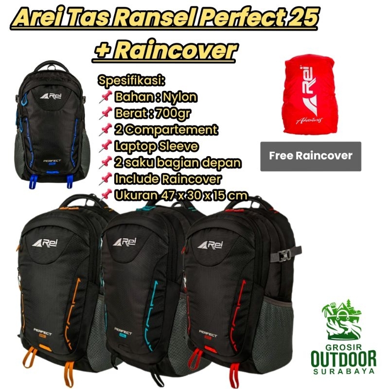 Original Arei Perfect 25L + RC Backpack / Rei Backpack / Rei Backpack for men and women / nappa 01 d