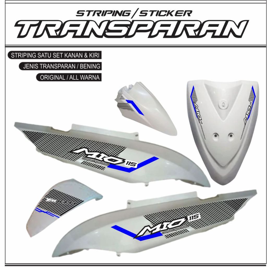 Mio J Striping Sticker - Yamaha Mio J Motorcycle Sticker Transparent Variation B22