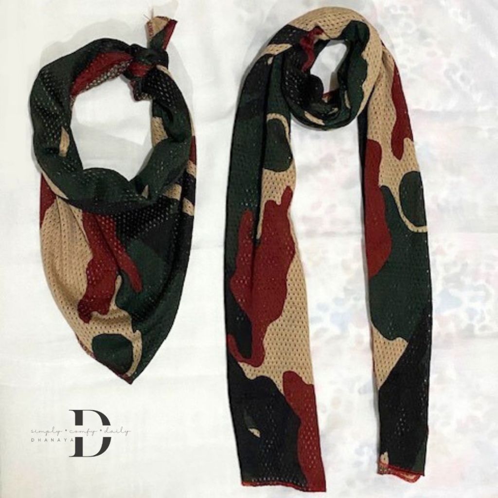 ดี3ว! TNI ARMY SCARF MULTIFUNCTIONAL TNI CAMO SCARF TNI CAMO LONG SCARF TRIANGLE MOTIF SCARF