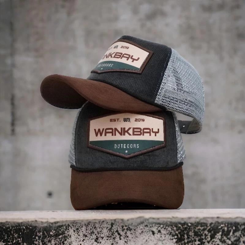 Wankbay Trucker Outdoor Corduroy haxagon หมวกตาข่ายผู้ชาย
