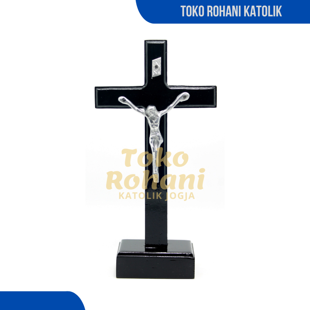 CATHOLIC SITTING CROSS 20 CM (สีเงิน) / CATHOLIC CROSS / TABLE CROSS / CROSS / WOODEN CROSS / CROSS 