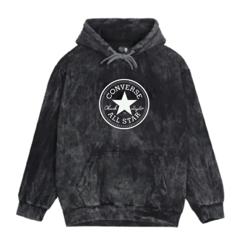 Converse Black Sandwash Unisex Stylist Hoodie เสื้อกันหนาว Original Distro