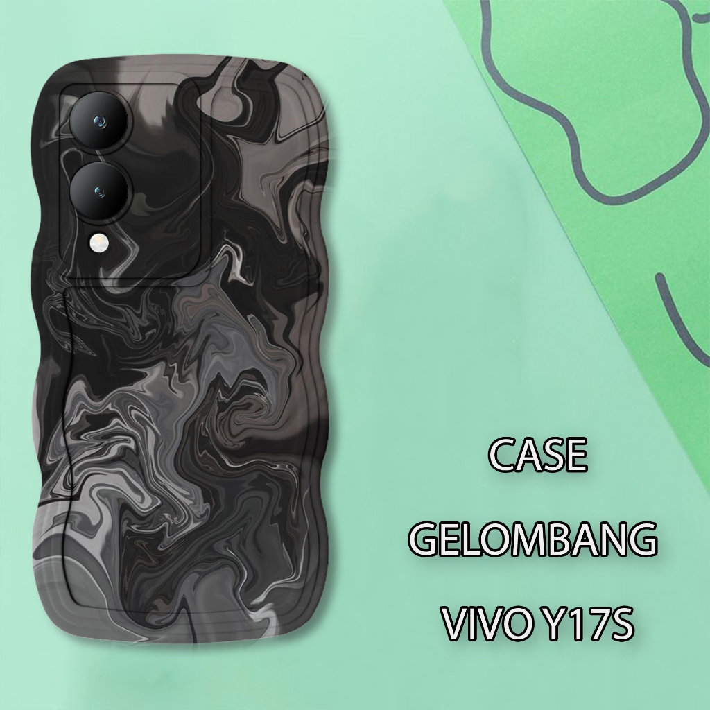 Soft Case WAVE Hp VIIVO Y17S - เคสกล้อง Pro - เคสแฟชั่น Marble Motif - เคสโทรศัพท์มือถือและผิว - Sil