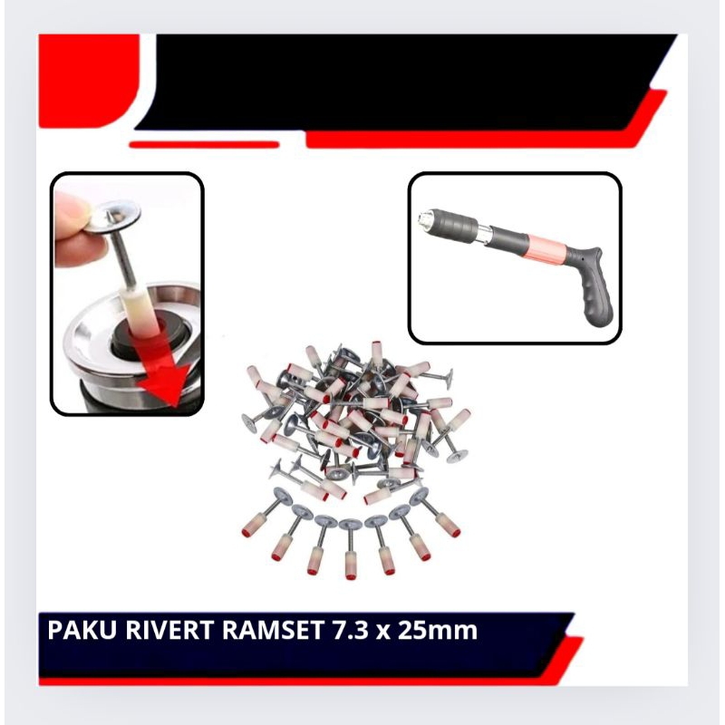 Ramset Nails Ram Set Rivet Nails 7.3 X 25mm
