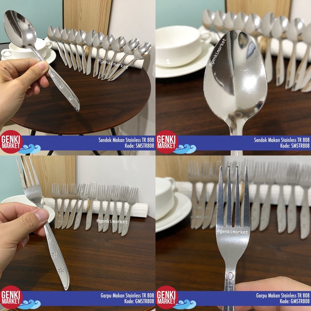 TR 808 Genki Market แพ็คเกจช้อนและส้อมสแตนเลส