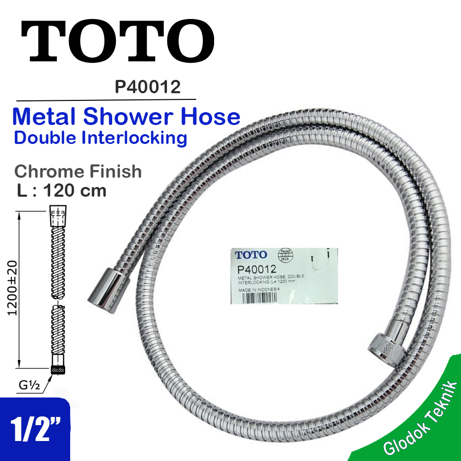 Toto สายฝักบัวโลหะ ท่ออ่อน 1.2 M P40012