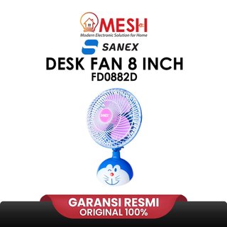 Sanex Kipas Angin Meja FD0882D FD 0882D FD 0882 D FD-0882D - Desk Fan 8 inch 2in1 (Desk+Wall) - Doraemon New Arrival Terbaur Original