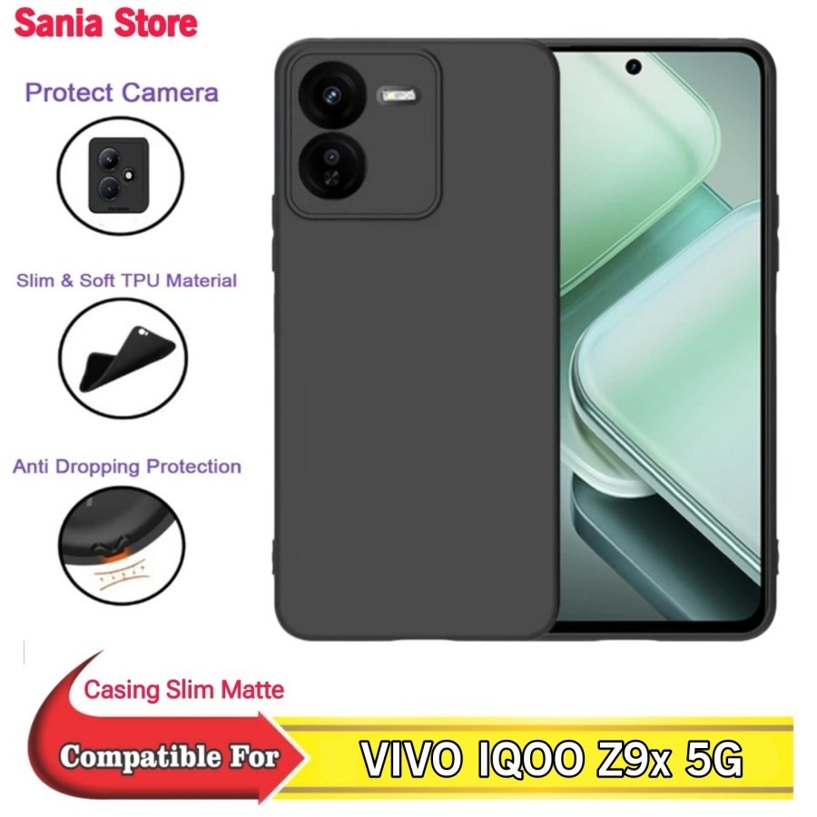 VIVO IQOO Z9x 5G Softcase Slim Matte Black Protect Camera Casing