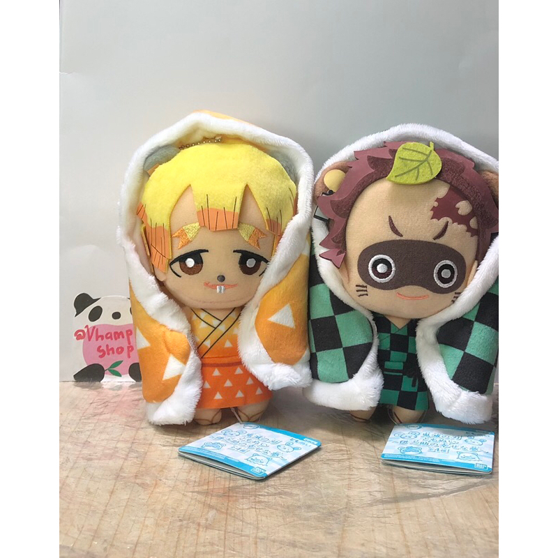 Zenitsu & Tanjiro Rascal พร้อม Poncho demon slayer: kimetsu no yaiba ตุ๊กตาตุ๊กตาอะนิเมะ merch อย่าง