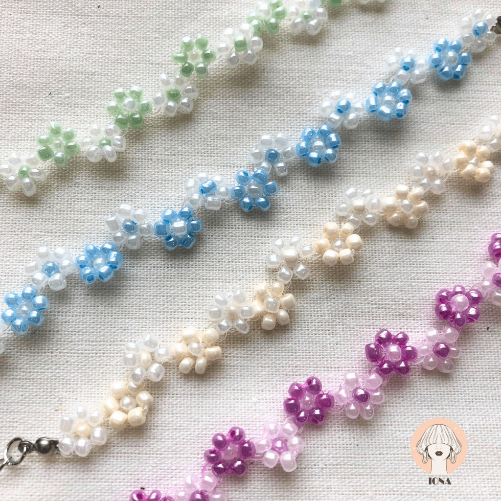 ZIGZAG FLOWER BRACELET/ AESTHETIC ZIGZAG FLOWER BRACELET - IONA01