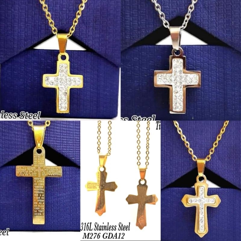 (PER Pc) TITANIUM Cross Necklace / Cross Necklace AB 0001