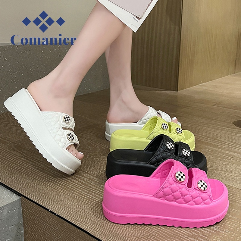 Comanier Sandal Wanita Sandal Jelly Slop Wedges Premium Platform EVA  Non Slip Sole Double Strap