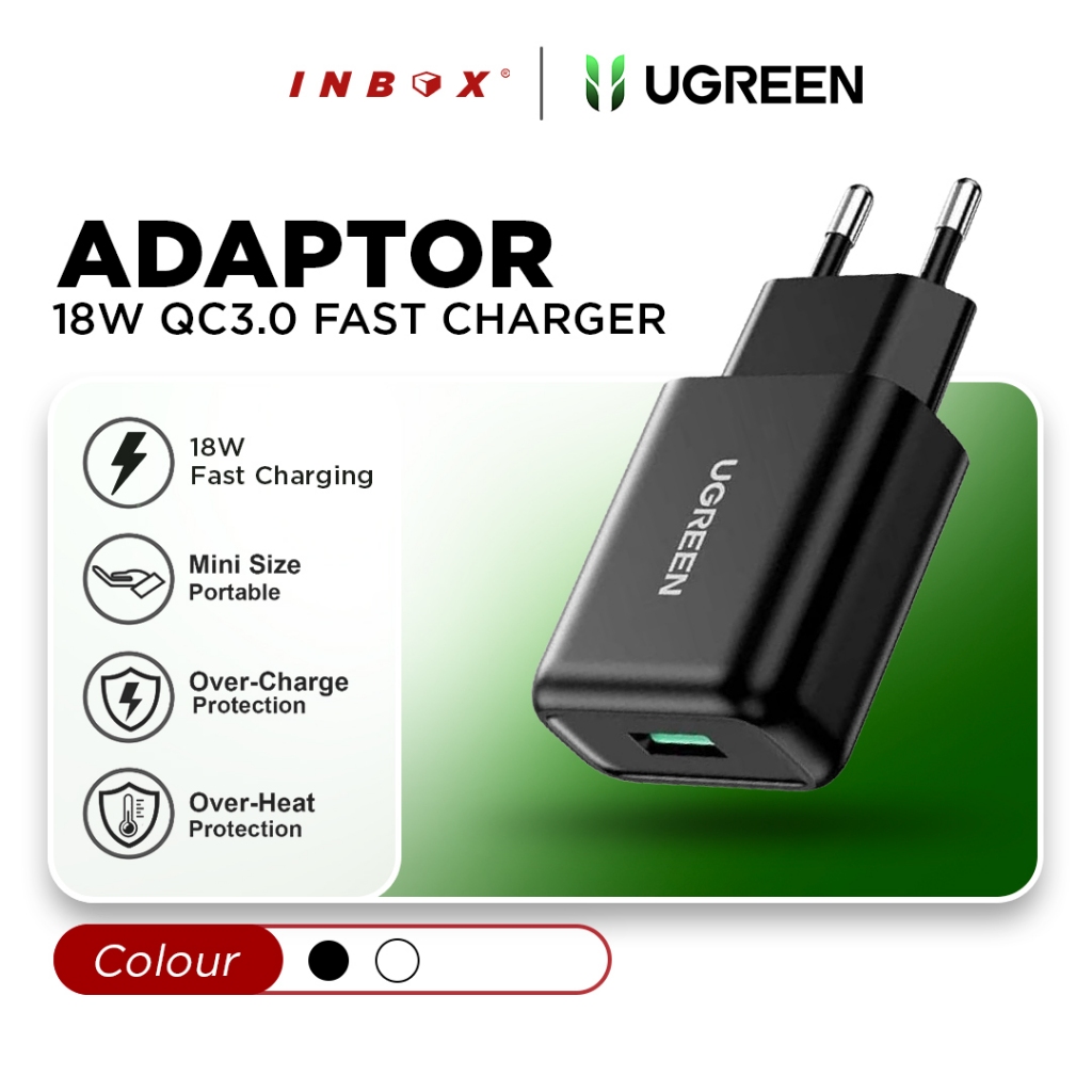 Ugreen หัวชาร์จ USB A 18W ชาร์จเร็ว