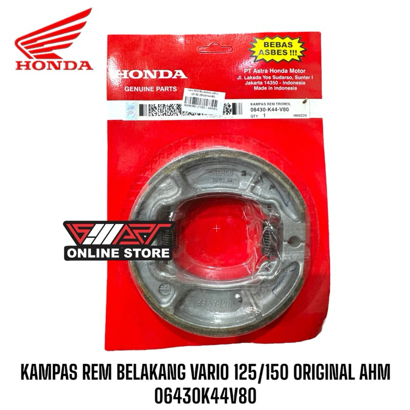 ผ้าเบรกหลัง VARIO 125/150 AMM ORIGINAL 06430K44V80
