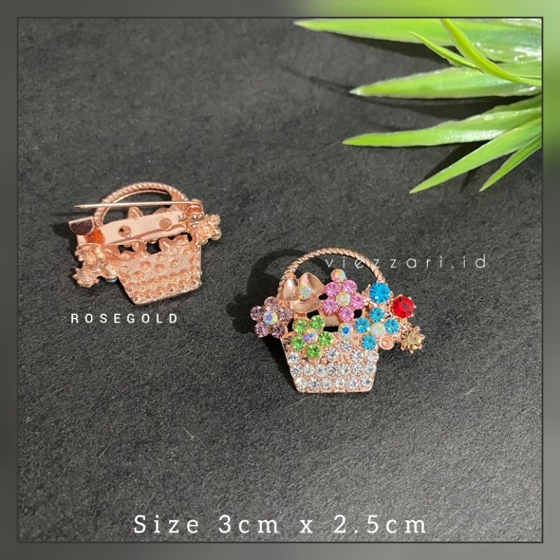 Viezzari.id Tuspin เข็มกลัด Rosebag เพชรไหล่เข็มกลัดหน้าอกเข็มกลัดแฟชั่นอุปกรณ์เสริม Hijab เข็มกลัด 