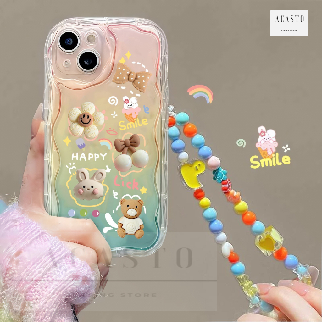 ACT53 SOFTCASE MELTING TPU 3D HAPPY สําหรับ VIVO Y100 Y28 Y27 Y27S Y02 Y02T Y03 Y12 Y15 Y17 Y15S Y01