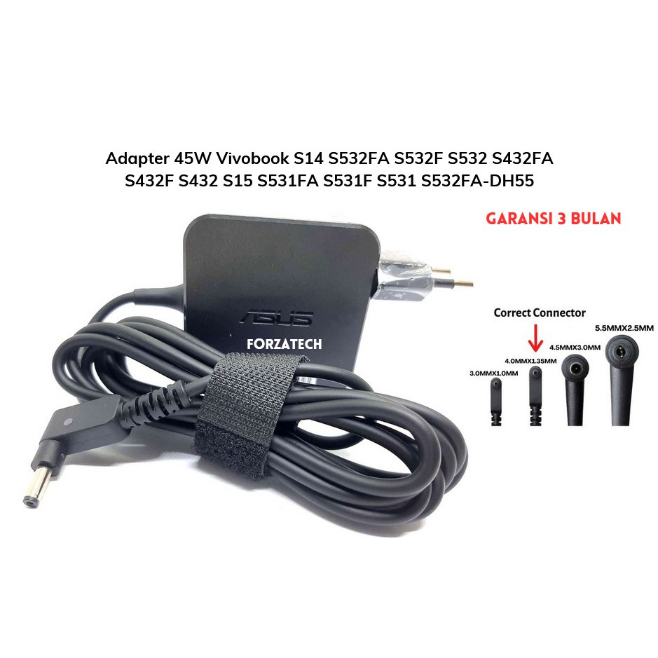 อะแดปเตอร์ 45W Vivobook S14 S532FA S532F S532 S432FA S432 S15 S531FA S531F S531 S5332FA-DH55 รับประก