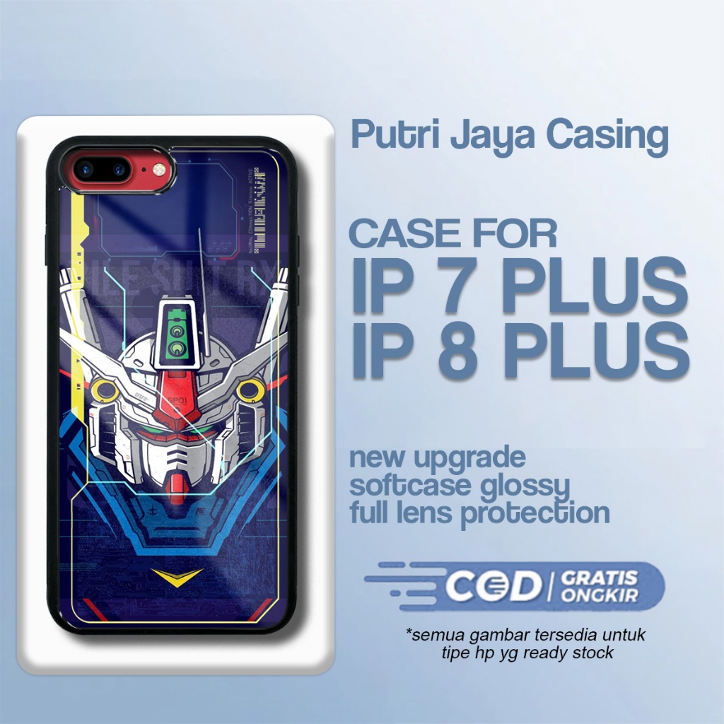 เคส Ip 7 plus / ip 8 plus ล่าสุด - Xiaomi Ip 7 plus / ip 8 plus - Gundam Motif Premium Glossy Hardca